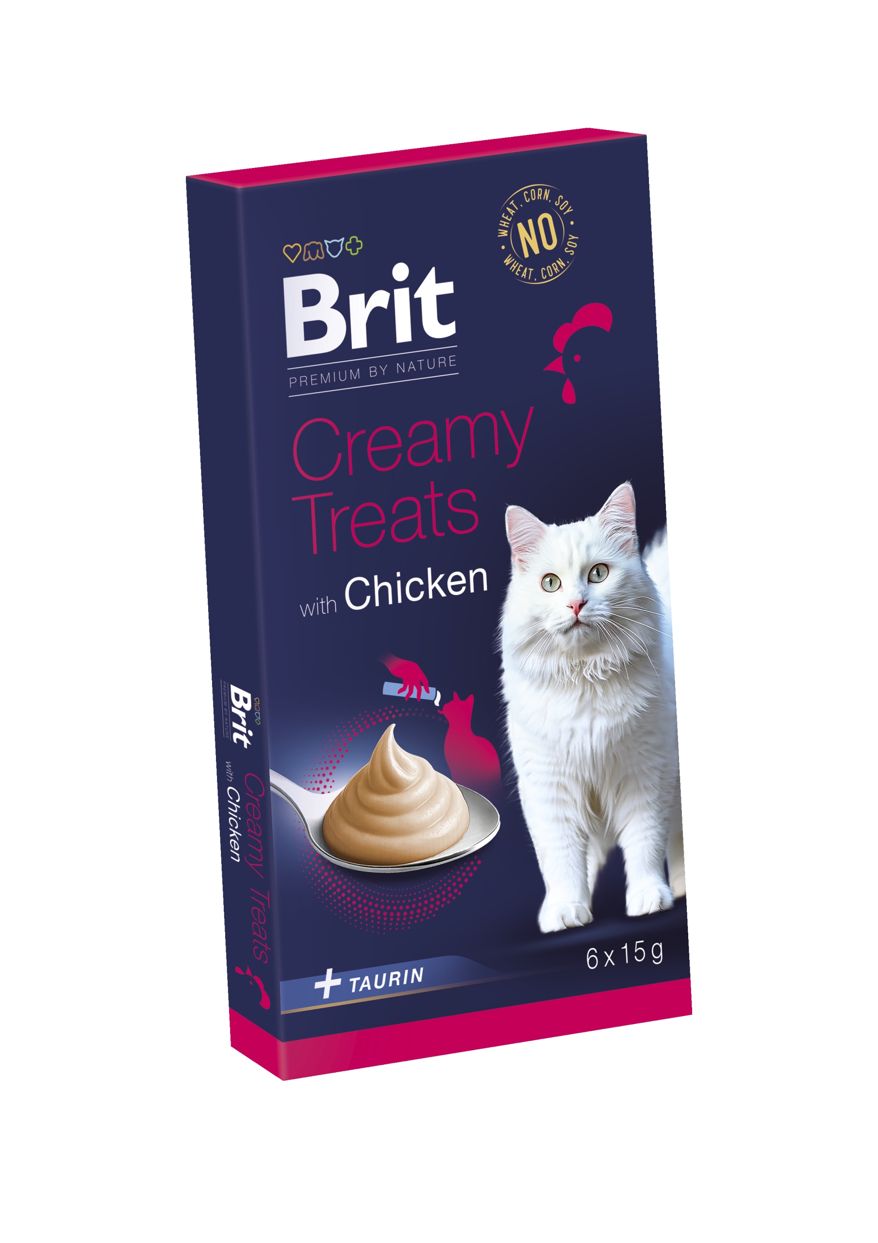 Levně Brit Premium by Nature Cat Creamy Treats with Chicken 11x (6x15 g)