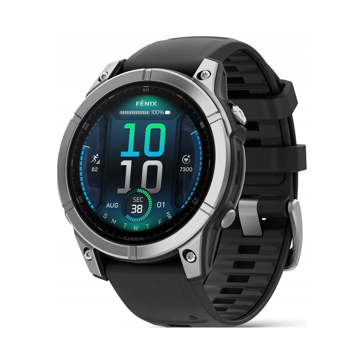 Inteligentné hodinky Garmin Fenix E Amoled 47 mm nerezová oceľ strieborná 010-03025-00
