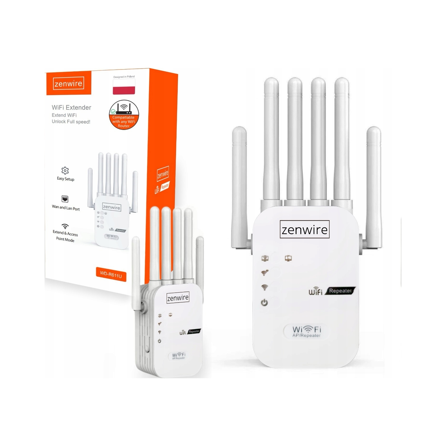 Wzmacniacz Sygnału Zasięgu Sieci Wifi 5G Repeater Zewnętrzny Extender