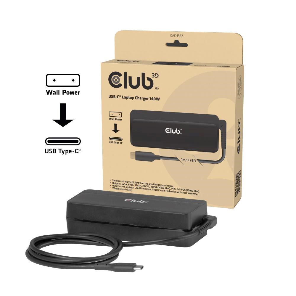 Club3D Nabíječka pro notebook, Usb-c, 140W, 1m CAC-1932