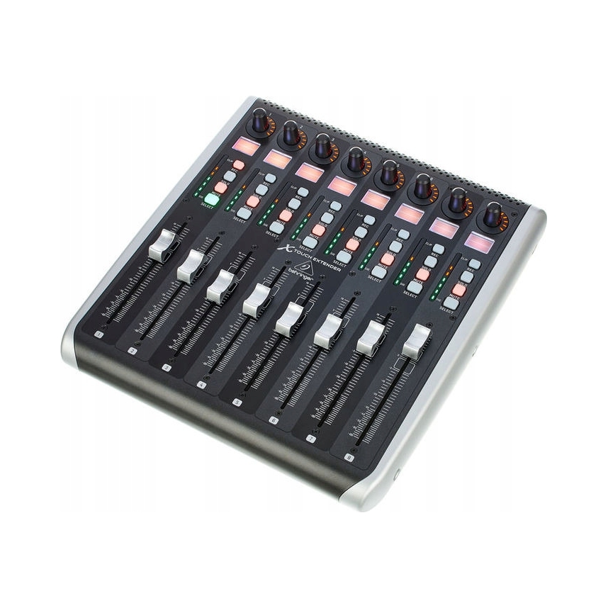 Daw kontrolér Behringer s 9 motorizovanými posuvníky, 8 LCD, MIDI Usb