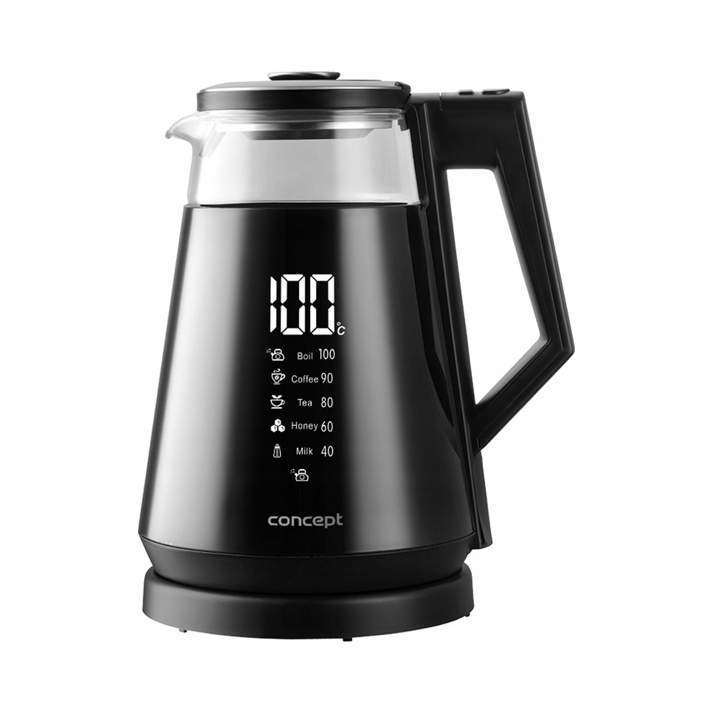Czajnik elektryczny szklany regulacja temperatury Concept 1700W 1,7l czarny