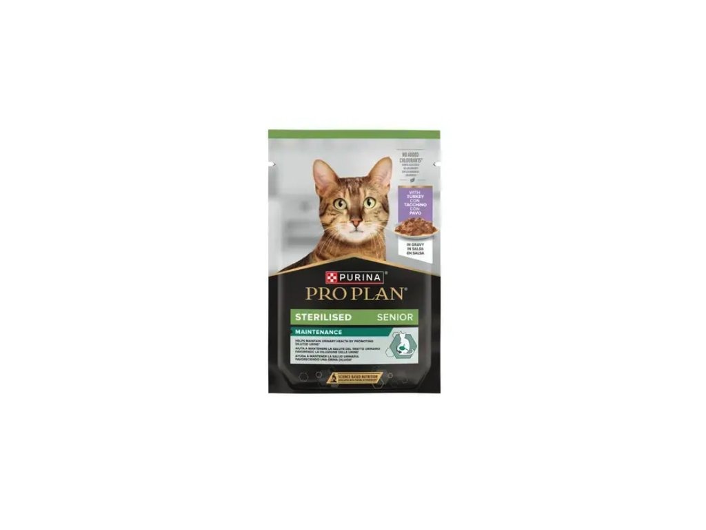 Levně Pro Plan paštika pro kočky Sterilised Senior 7+ Longevis krůta 26x85 g