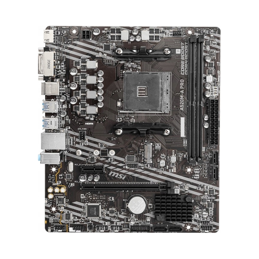 Msi základná doska A520M-A Pre AM4 2x DDR4 Dvi/hdmi Usb 3.2 mATX