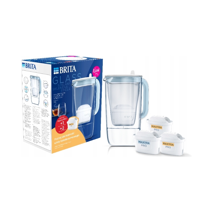 Brita Szklany dzbanek Glass filtr Pure Performance 2x filtr Hard Water
