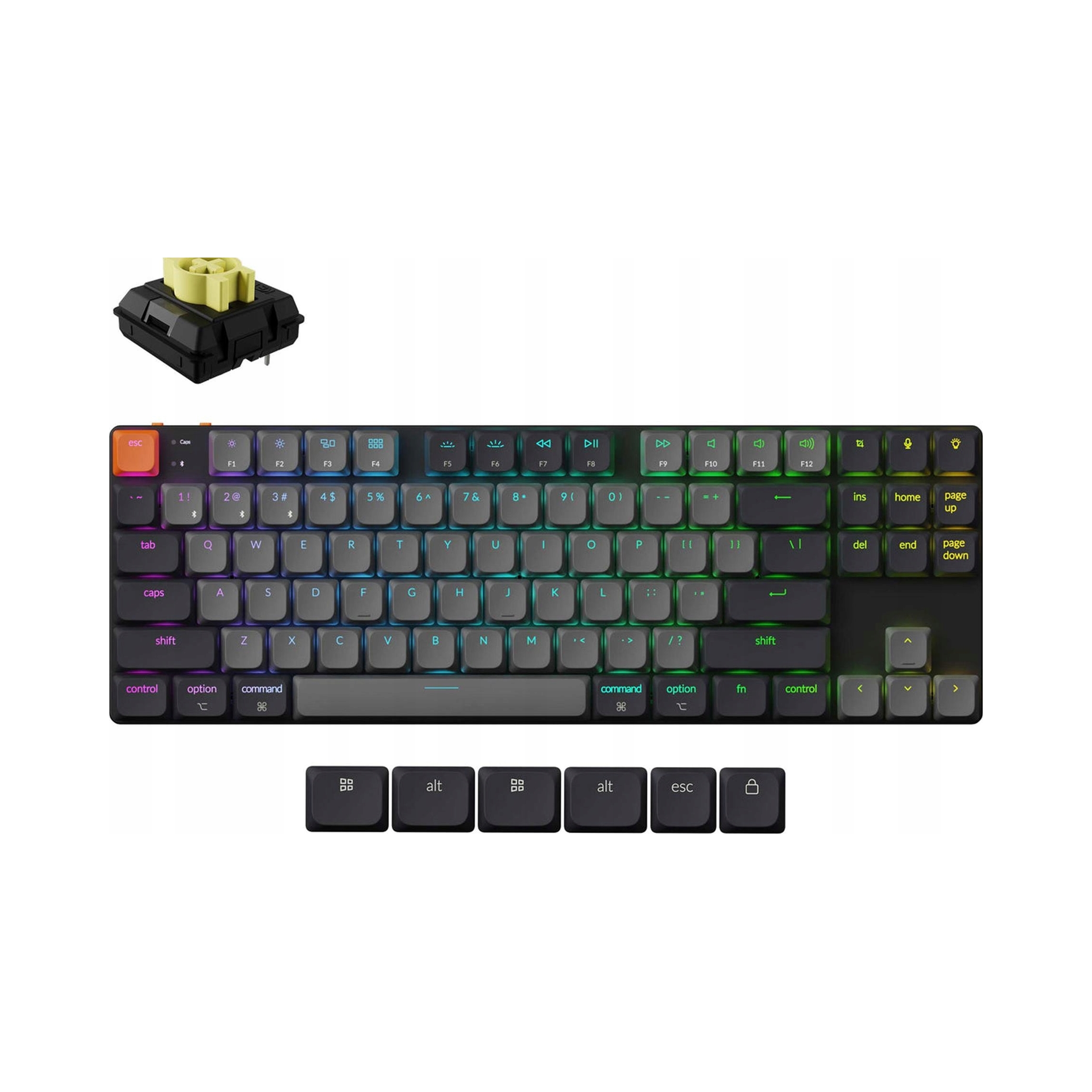 Klawiatura bezprzewodowa Keychron K1X-H4 Ultra Slim Milk Banana Switch