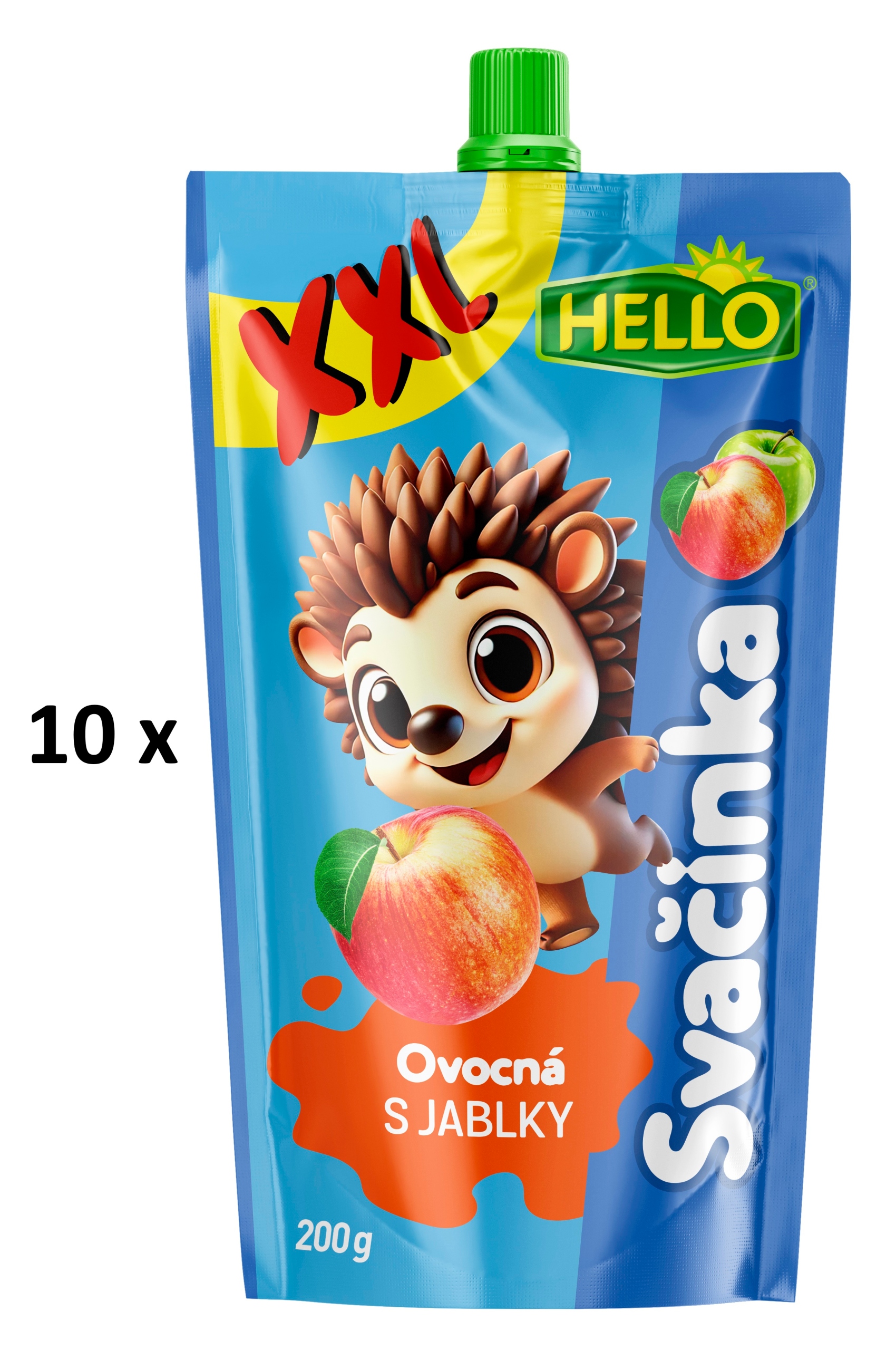 Hello Ovocná svačinka XXL s jablky 10 x 200 g