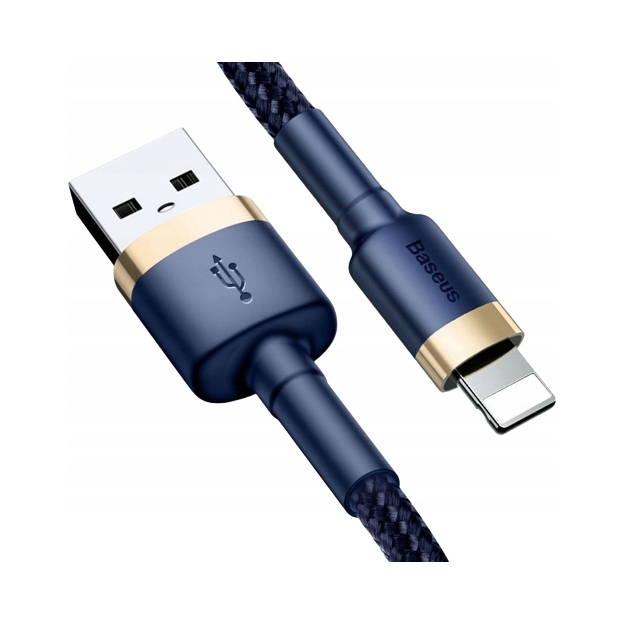 Kabel Baseus Cafule Usb- A Lightning 2. 4A Qc 3. 0 1 m niebiesko- złoty