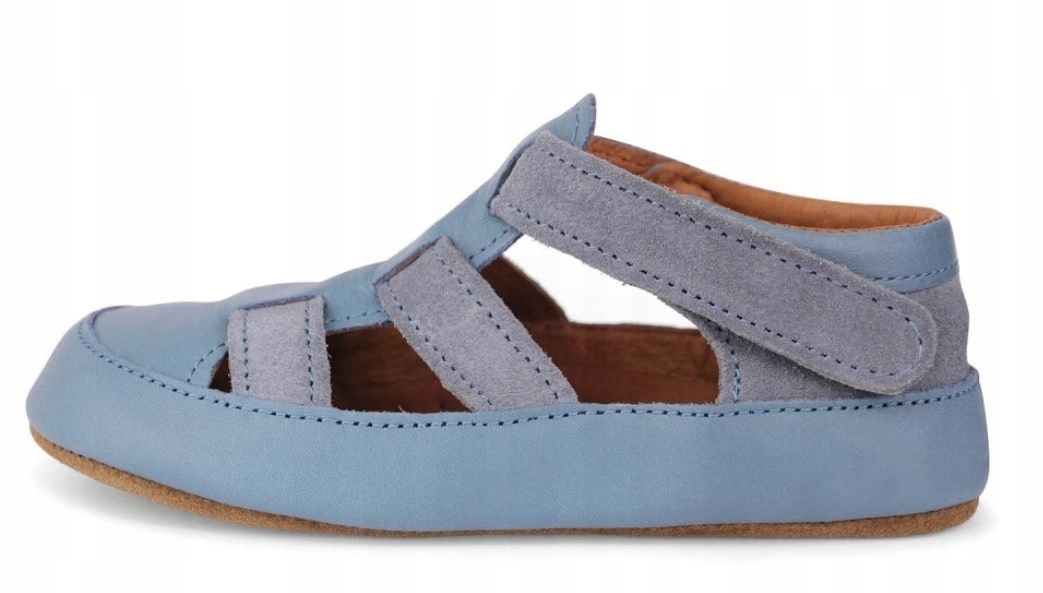 Kapcie Dziecięce Barefoot Ze Skóry Naturalnej Na Rzep Obex Lambi ROZ.25