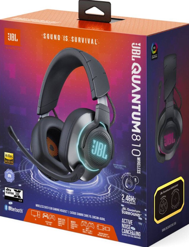 Słuchawki Jbl Quantum 810 Bezprzewodowe Nauszne Anc Dźwięk przestrzenny