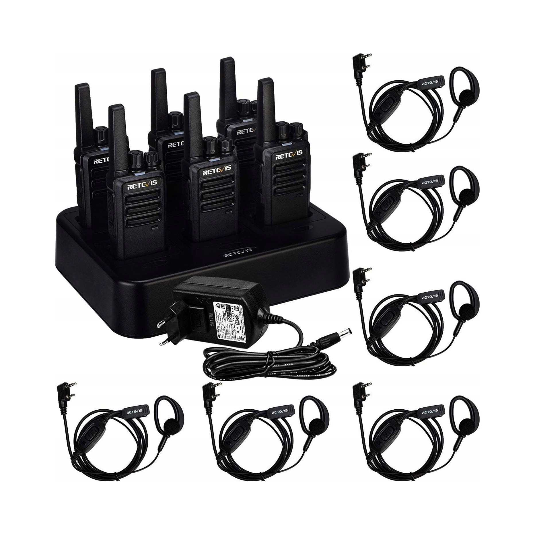 Retevis RT668 Vysílačka s náhlavní soupravou (Černá, 10 Kusů)