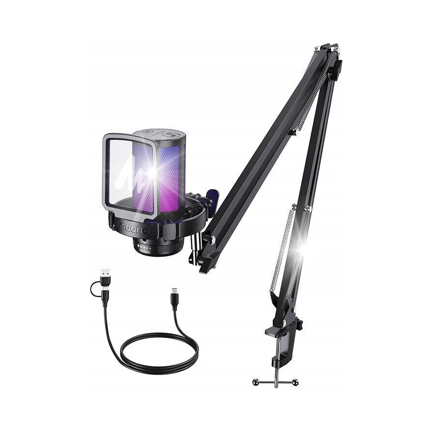 Mikrofon Gamingowy Maono DGM20S Usb Rgb Na Statywie do Windows MacOS PS5/4