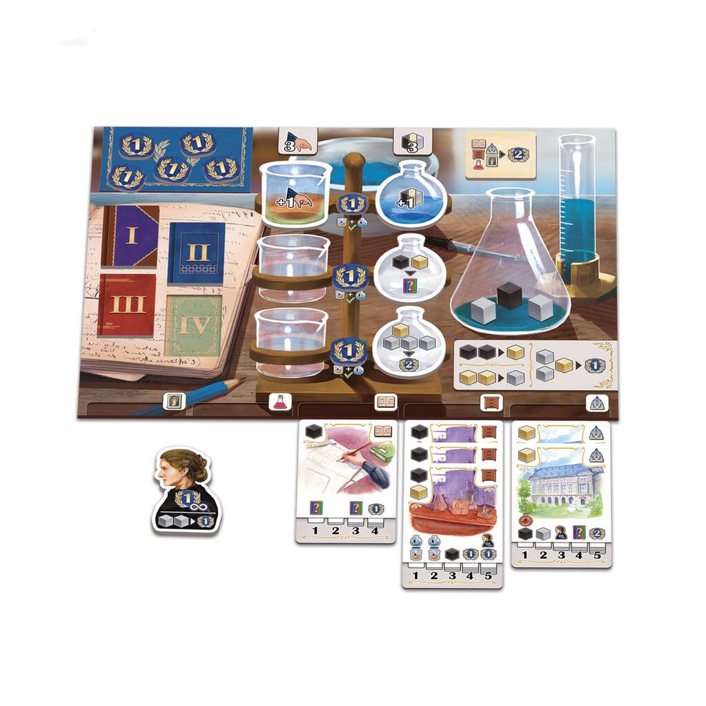 Po stopách Marie Curie rodinná polečenská hra v krabici 26x26x8cm