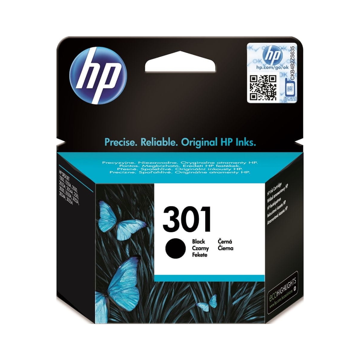 Wkład atramentowy Hp 301 czarny (black) CH561EE
