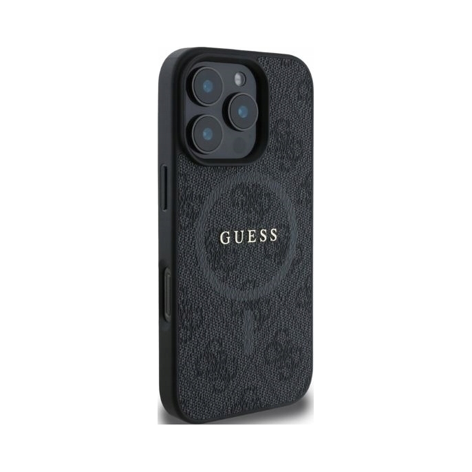 Guess Pu Leather 4G Colored Ring MagSafe etui do iPhone 16 Pro Black