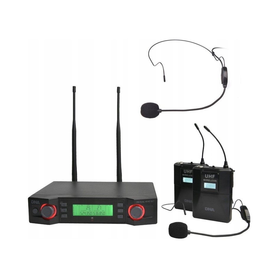 Dna VM Dual Head Set bezdrôtový mikrofón 2x náhlavný vysielač 2xbodypack