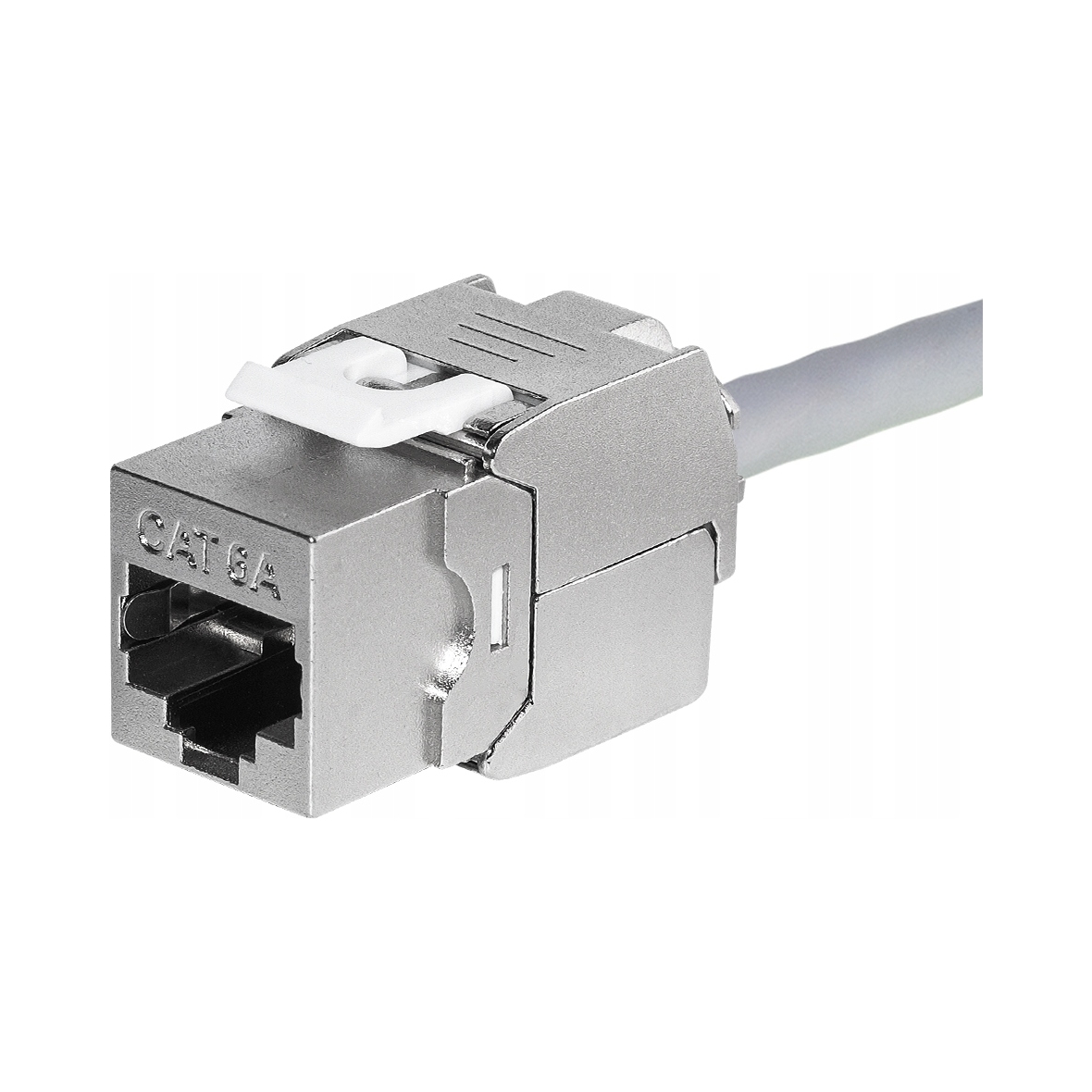 Moduł Keystone Jack RJ45 Kat. 6A Ftp Stp Beznarzędziowy Netrack Srebrny