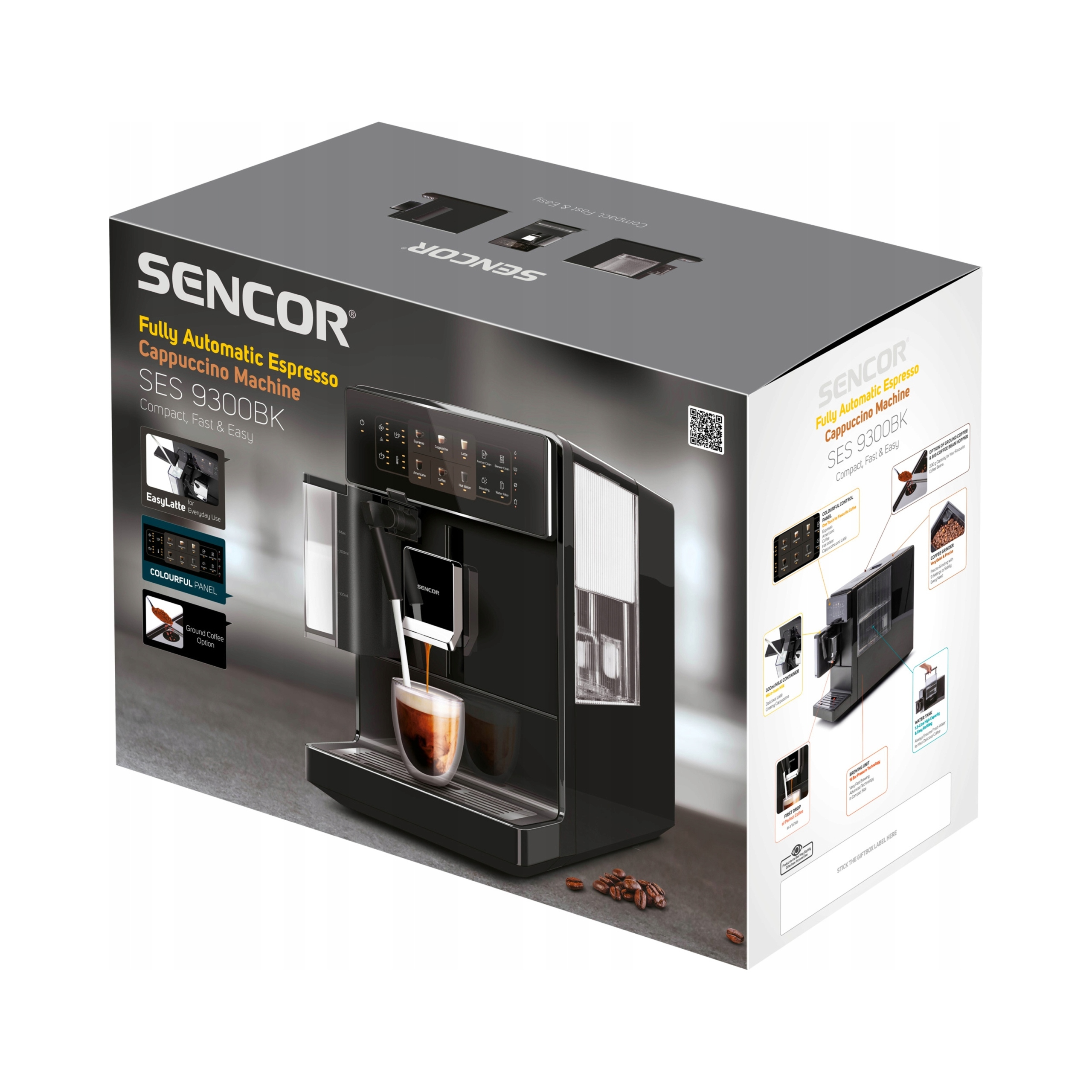 Automatický automatický kávovar s mlýnkem Sencor Ses 9300BK 1400 W