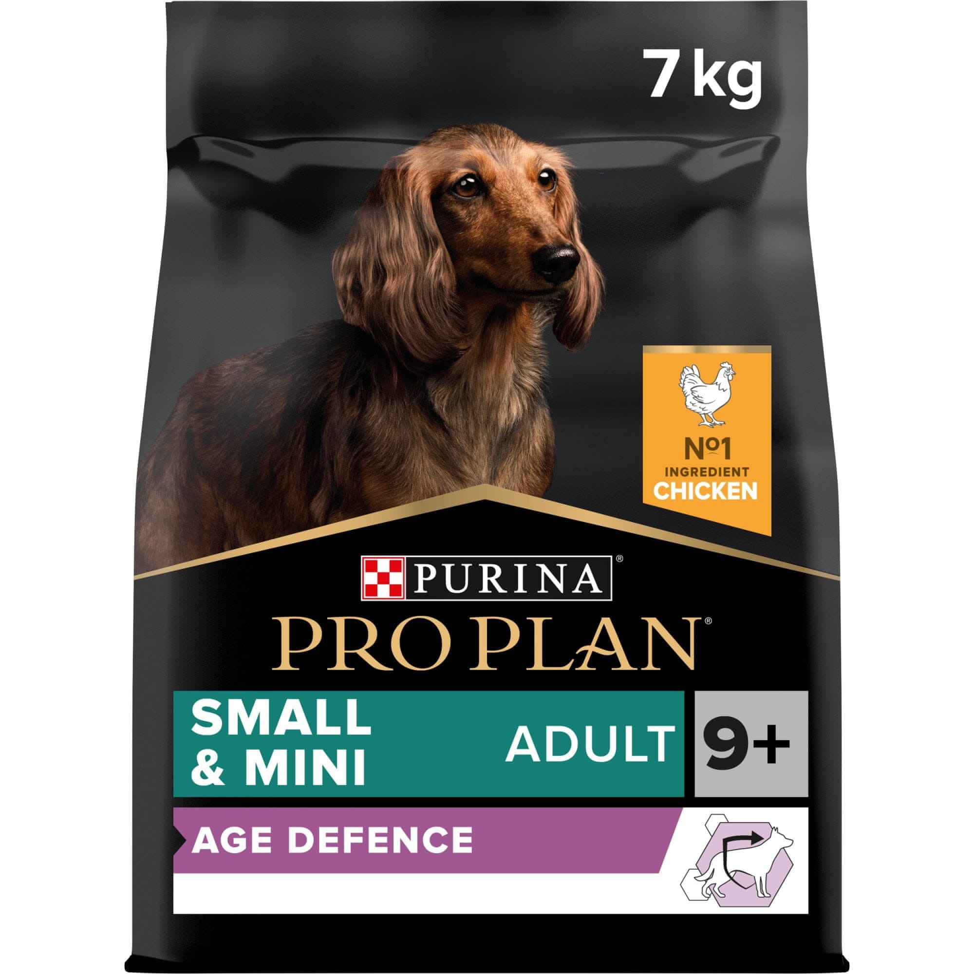 Levně Pro Plan granule pro psy Small &amp; Mini Adult 9+ Age Defence kuře 7 kg