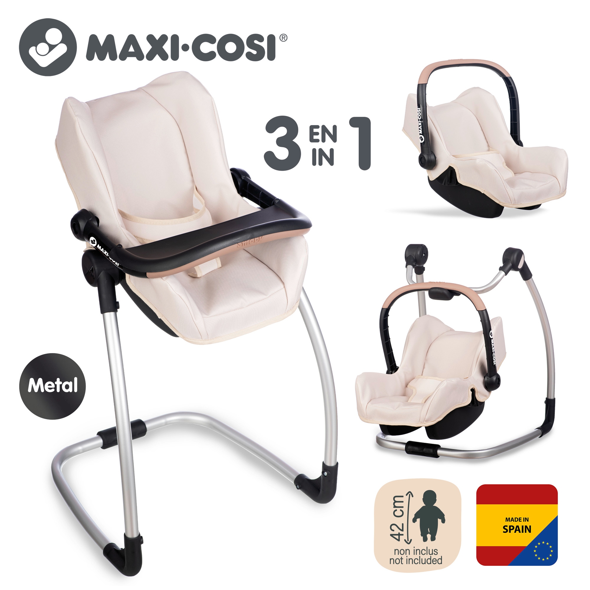 Maxi Cosi krzesełko 3w1 beżowe Smoby