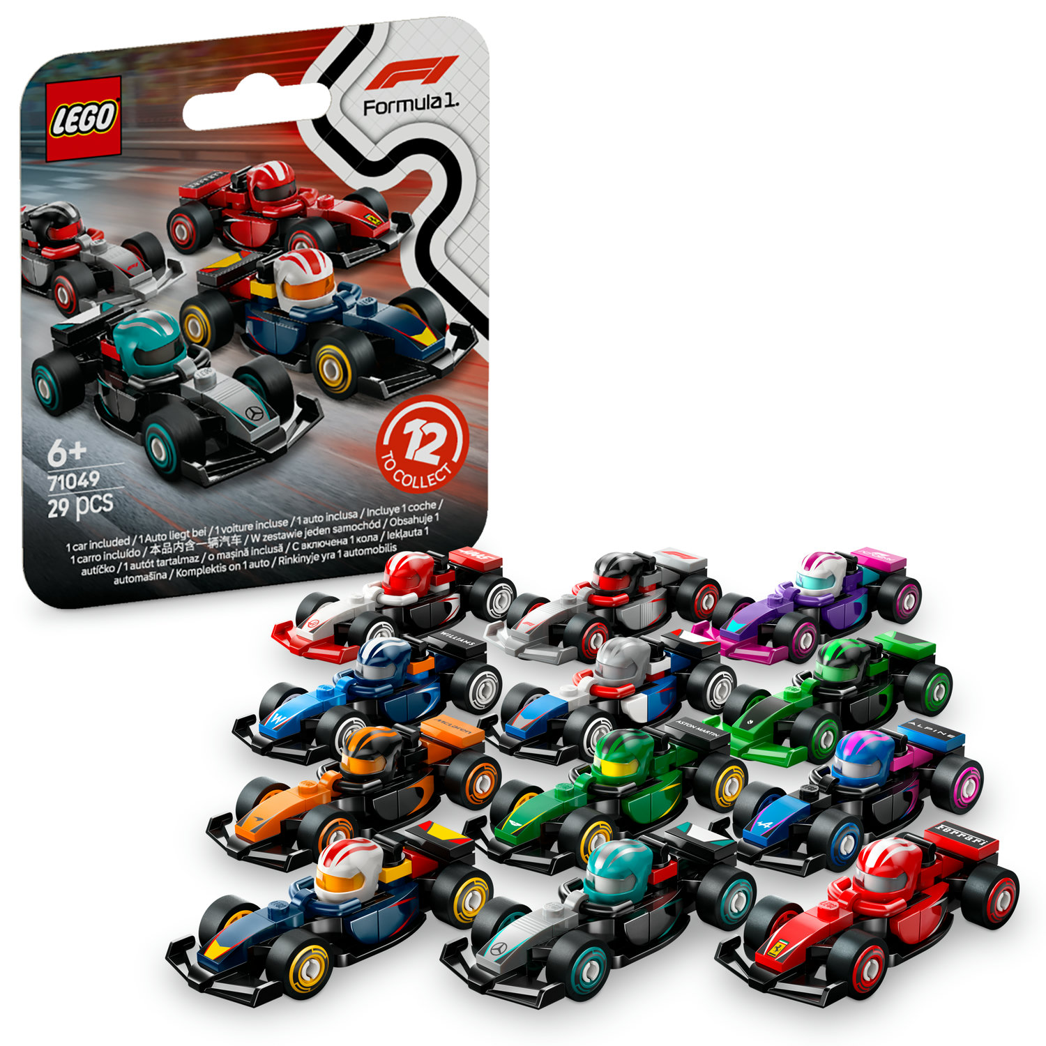 Lego 71049 Sběratelské auta F1 – sada 12 kusů