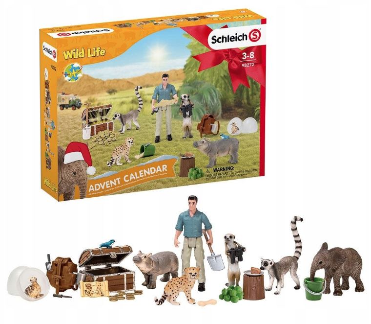 Адвент-календарь Schleich Wild Life 98272 2021, 7 животных и аксессуары, от 3 лет — фото 3