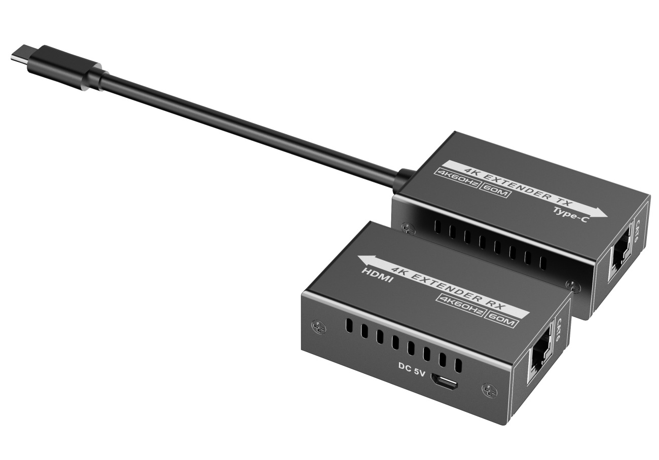 PremiumCord Usb-c na Hdmi extender cez patch kábel Cat 5e/6/6a 4K@60Hz na