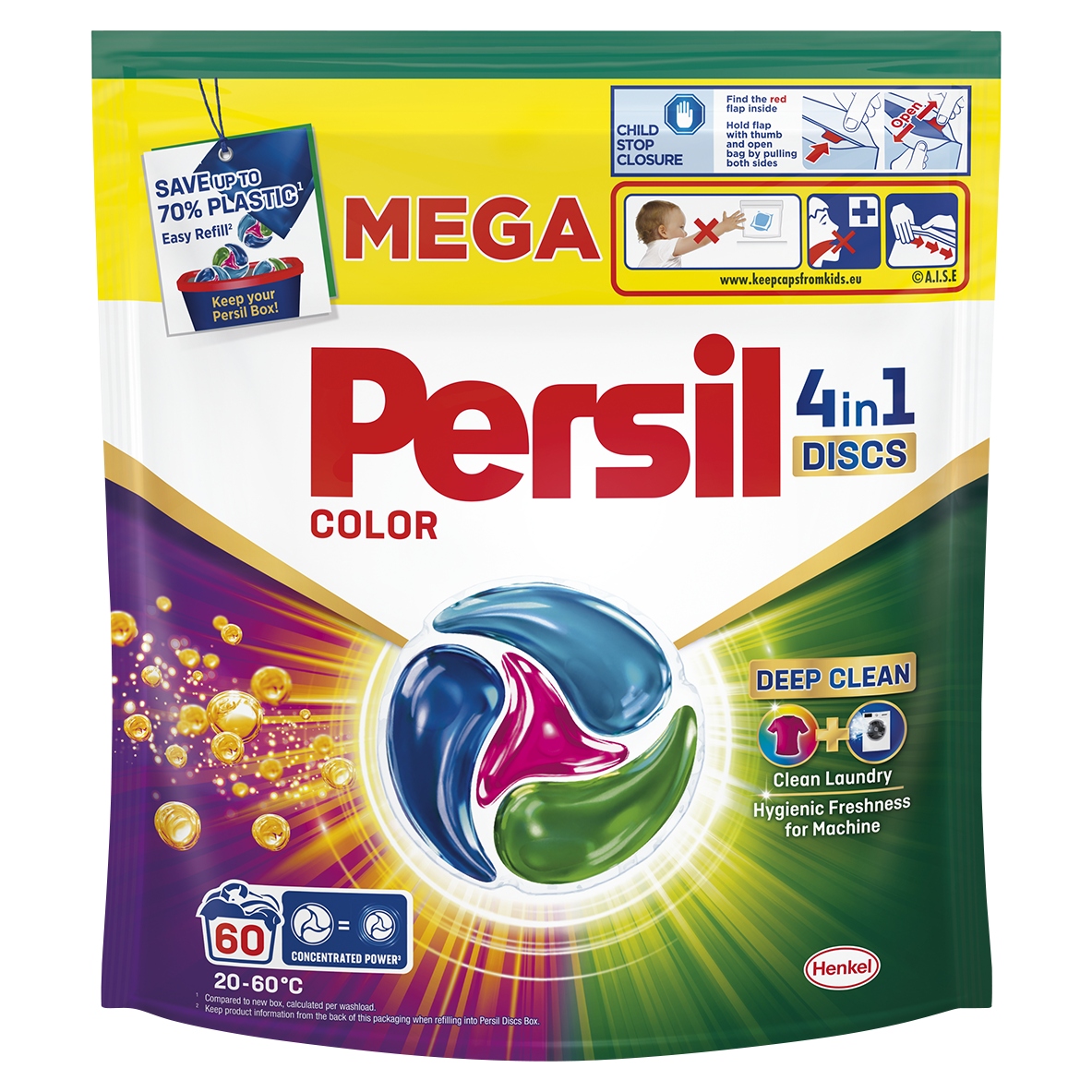 Levně Kapsle na praní Persil Deep Clean Discs 4v1 Color 60 praní