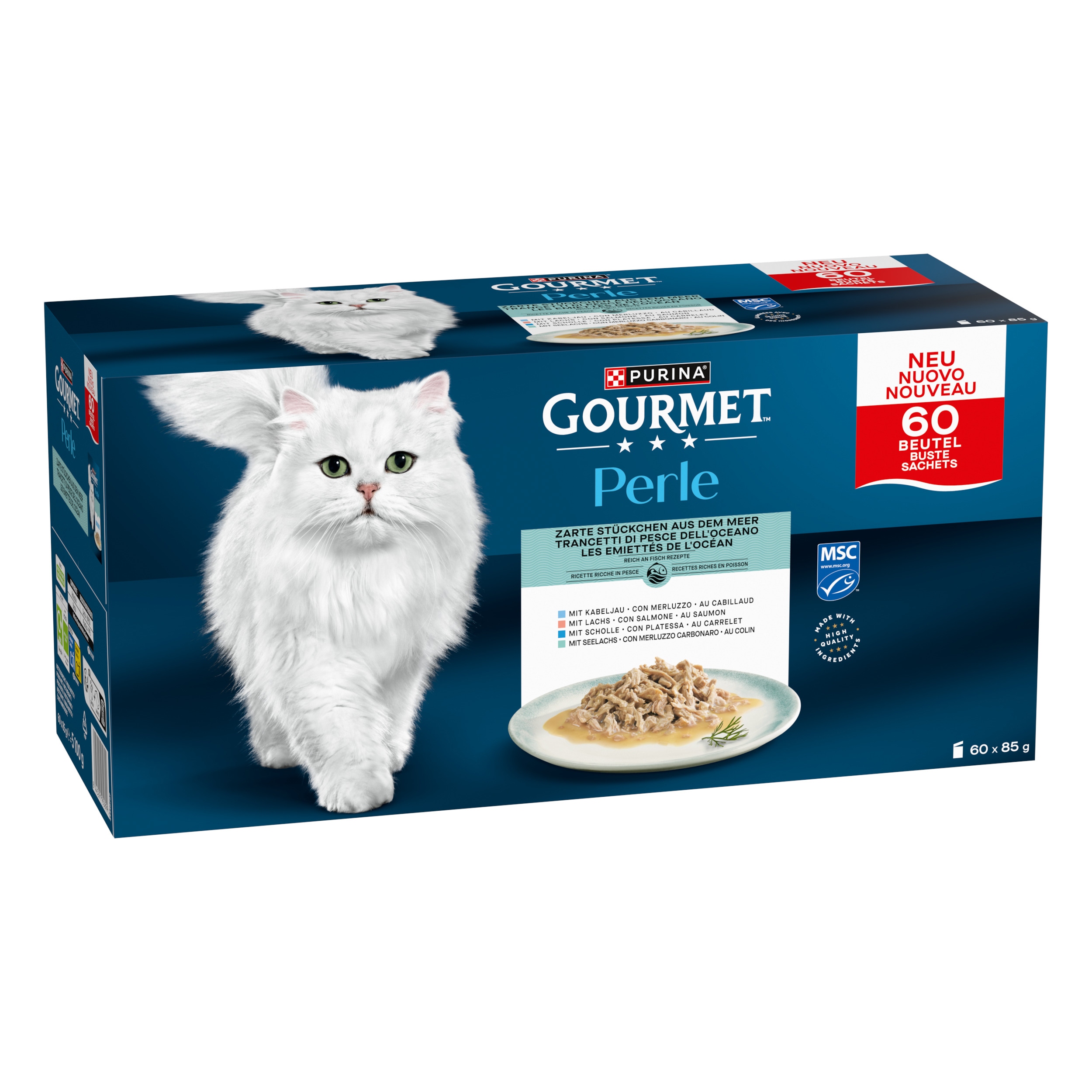 Krmivo Mokré Gourmet Perle Miltipack 60X85 G Mořské Příchutě