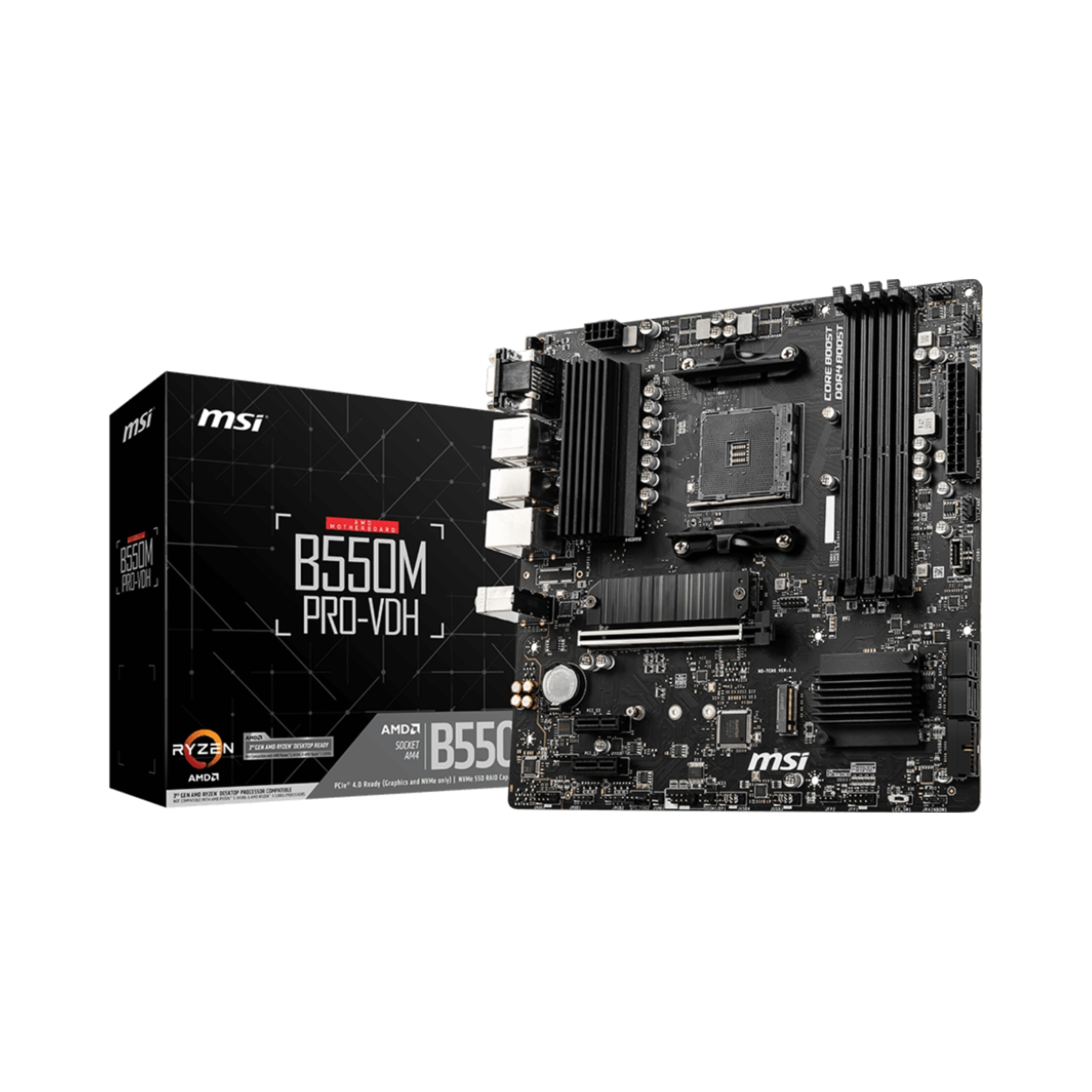 Msi B550M Pro-vdh Amd B550 AM4 mATX DDR4 PCIe 4.0 M.2 Usb 3.1