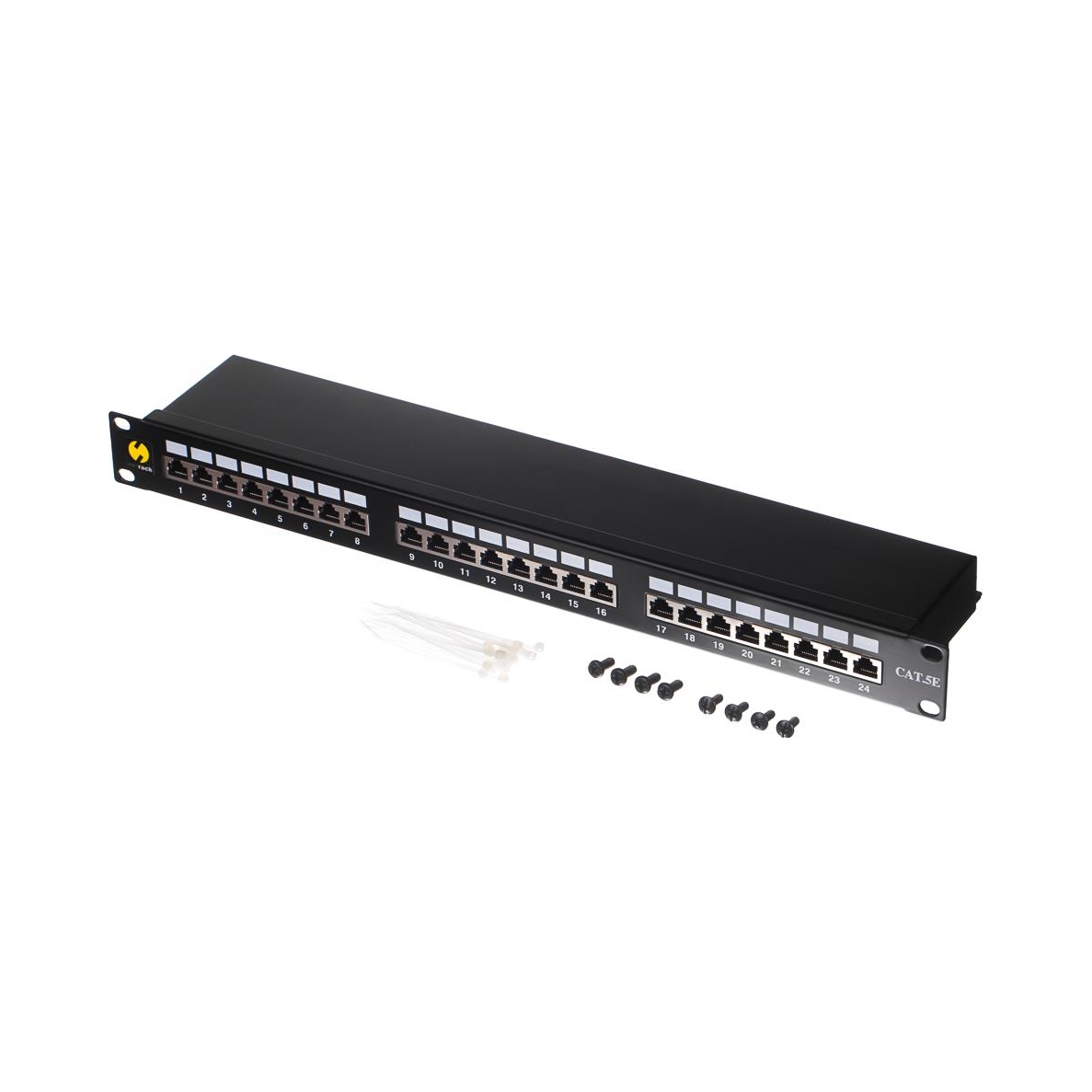 Patch panel Netrack 104-03 24 portů černý