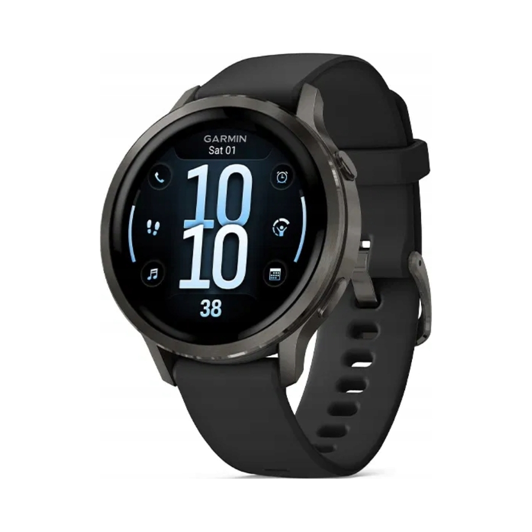 Garmin Venu 4 41 mm Slate s čiernym silikónovým pásikom