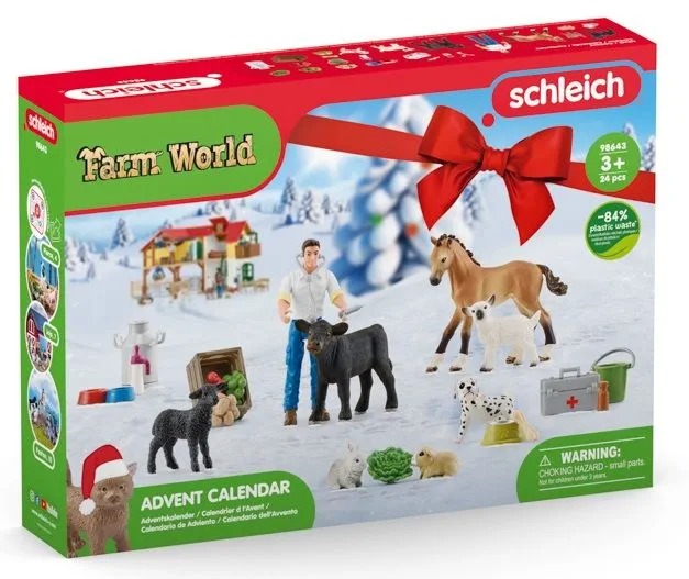 Адвент-календарь Schleich Farm World 98643, фигурки животных фермы и аксессуары, от 3 лет
