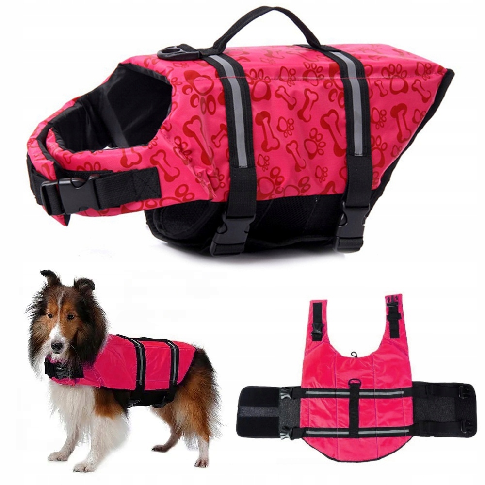 Levně Záchranná Vesta Pro Psa Do Vody Kapok Na Plavání Odblask Růžová velikost M