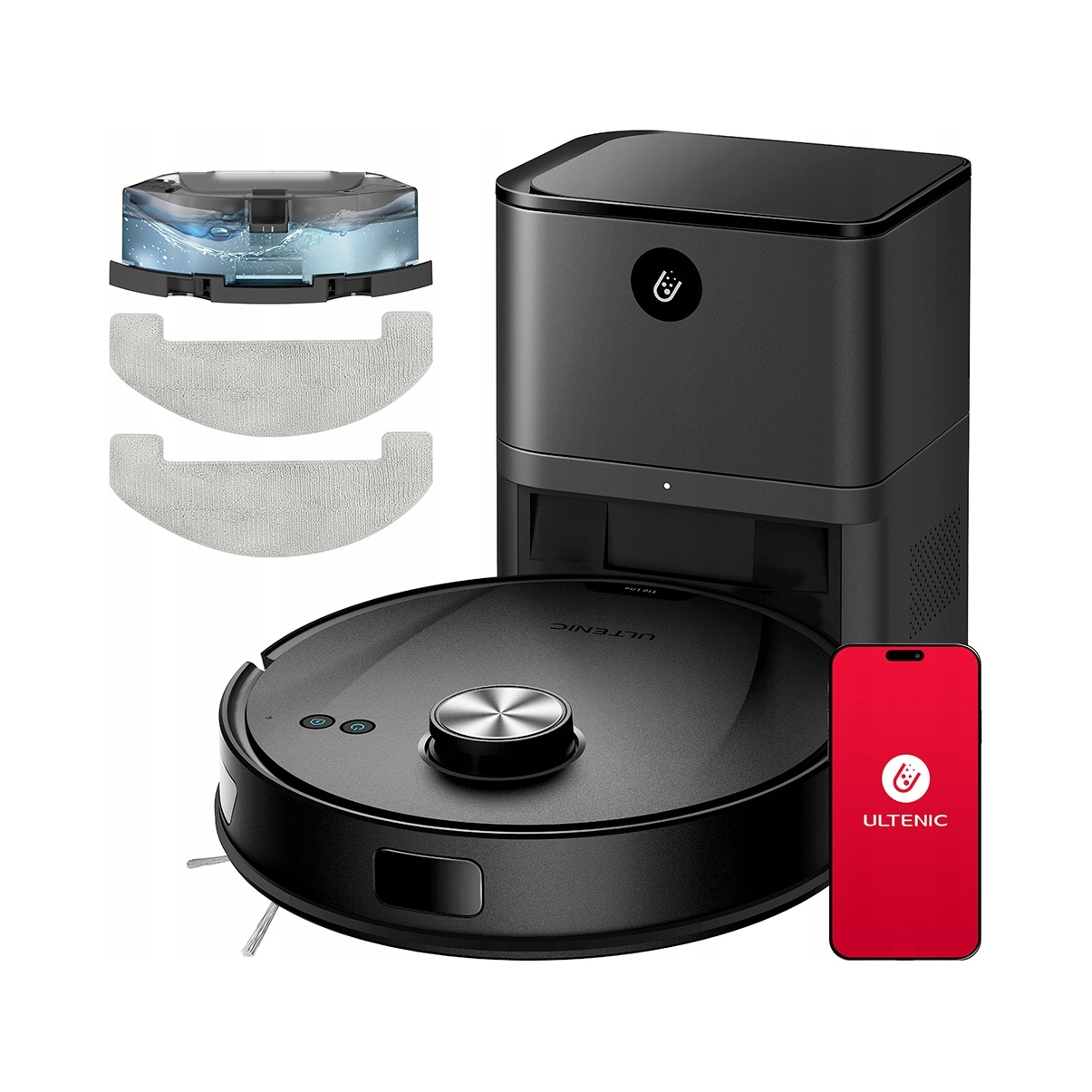 Takarító robot Ultenic T10 Lite fekete 2in1 felmosó állomással