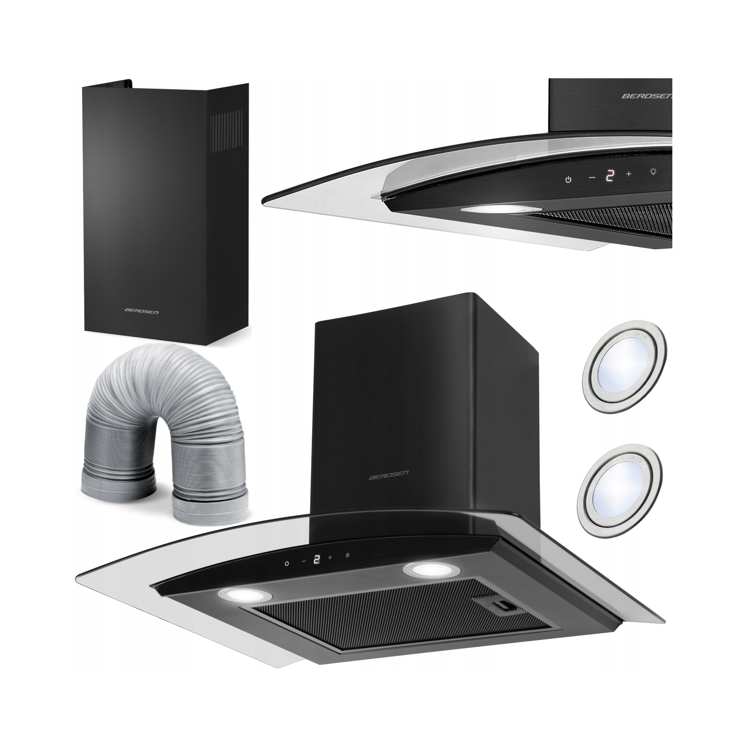 Okap Kuchenny 60cm Kominowy Led Berdsen