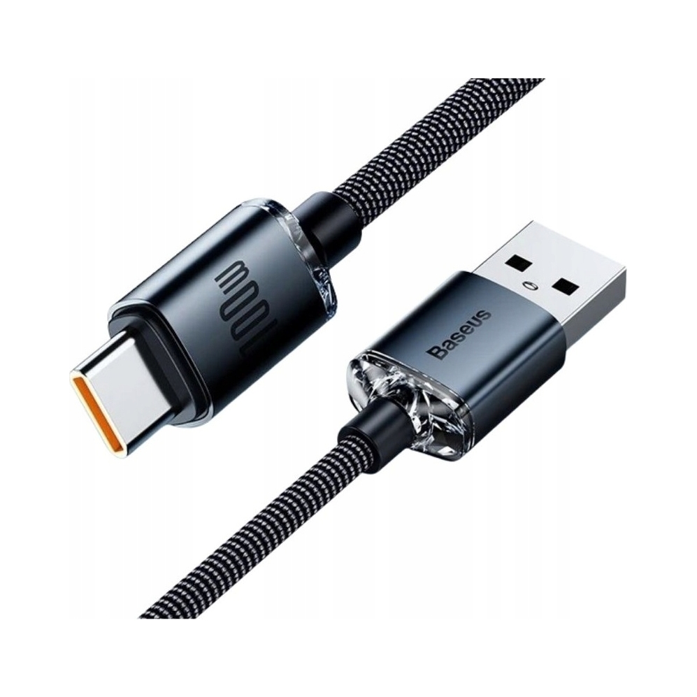 Kabel USB do USB-C Baseus Crystal Shine, 100W, 2m czarny
