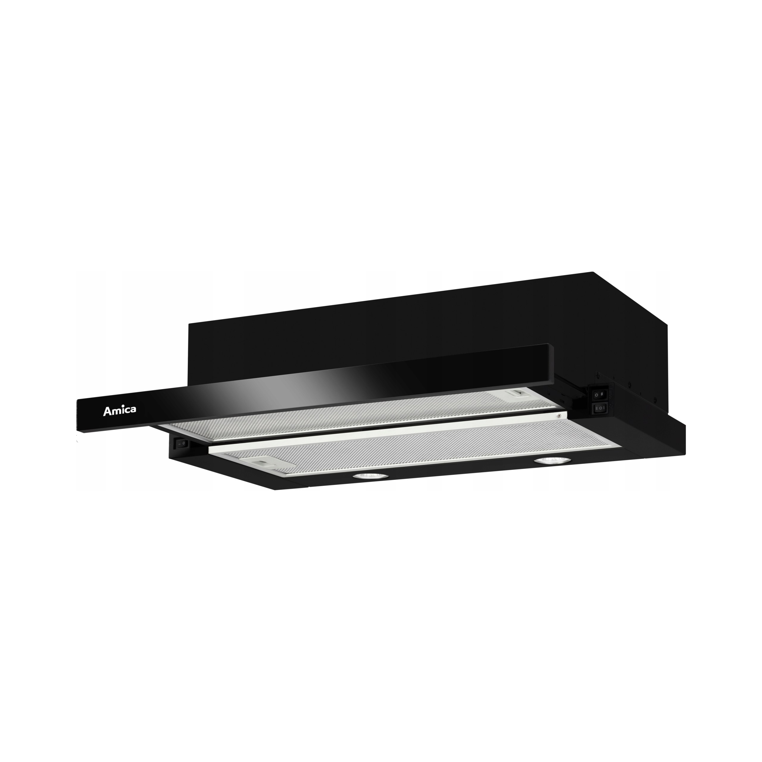 Okap teleskopowy Amica OTP6243BG 334m3/h 59,8cm Czarne szkło