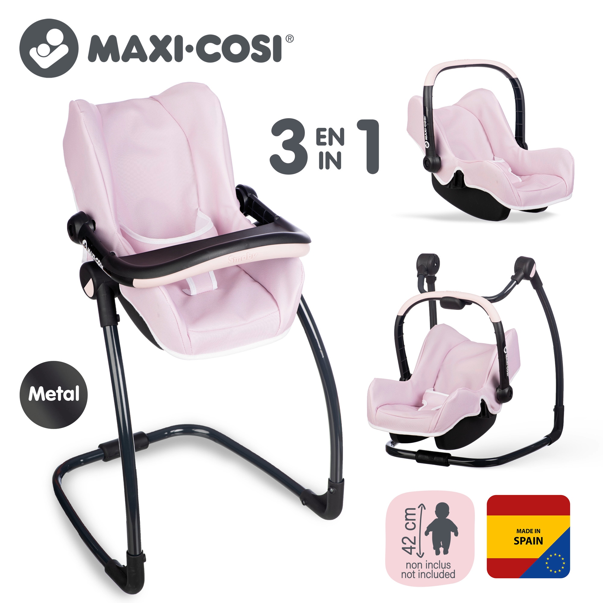 Maxi Cosi krzesełko 3w1 różowe Smoby