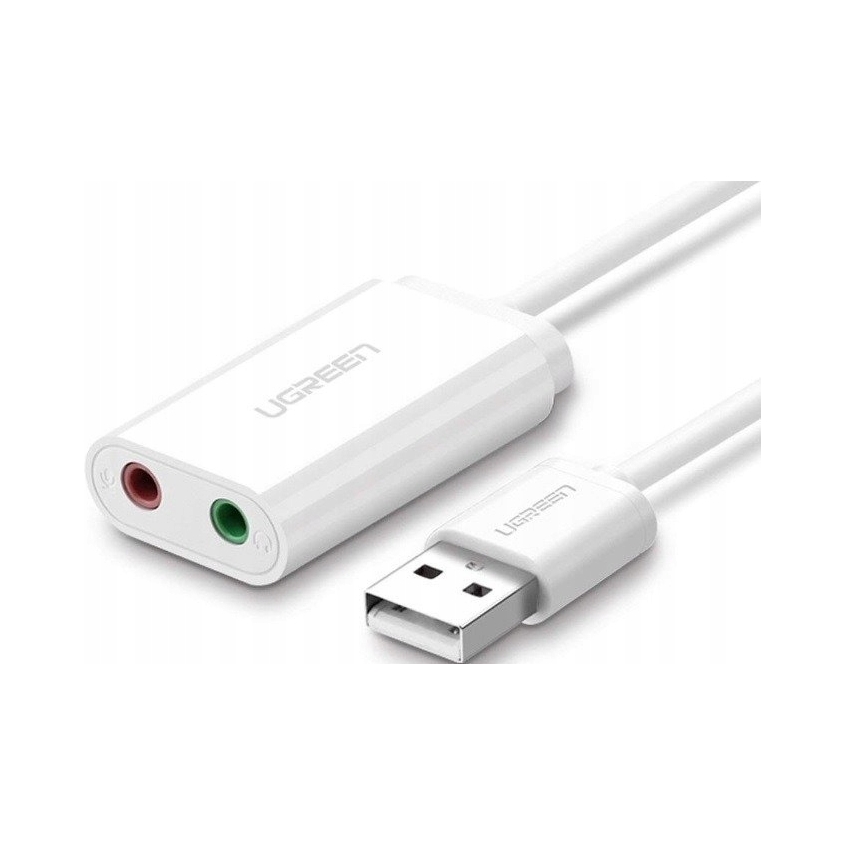 Karta dźwiękowa zewnętrzna Ugreen 30143 US205 Usb 15cm biała