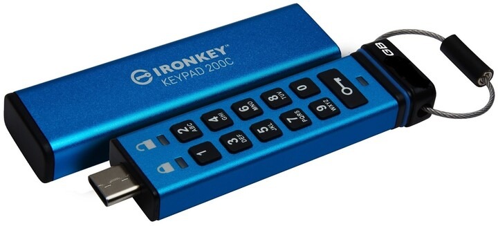 Pendrive Kingston IronKey Keypad 200C 32 Gb Usb 3.1 typ C modrý