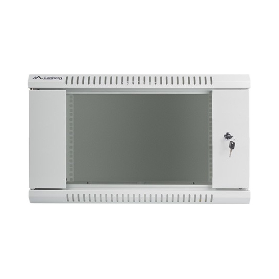 Lanberg WF01-6406-10S 19'' 6U 600X450 sivá nástenná inštalačná Skriňa