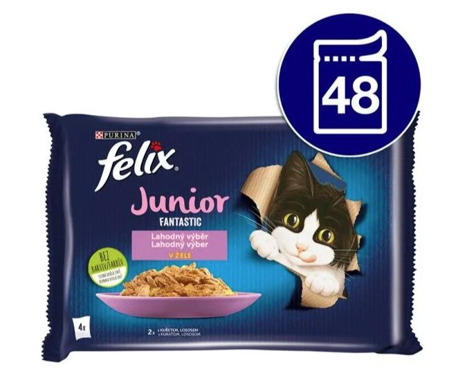 Levně Felix Fantastic junior multipack kuře losos v želé 85 g