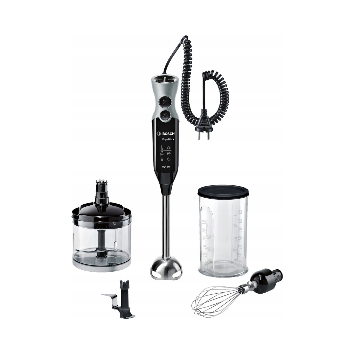 BOSCH Blender Ręczny ErgoMixx 750W 12 Prędkości Turbo Czarny Szary — miniatura 7