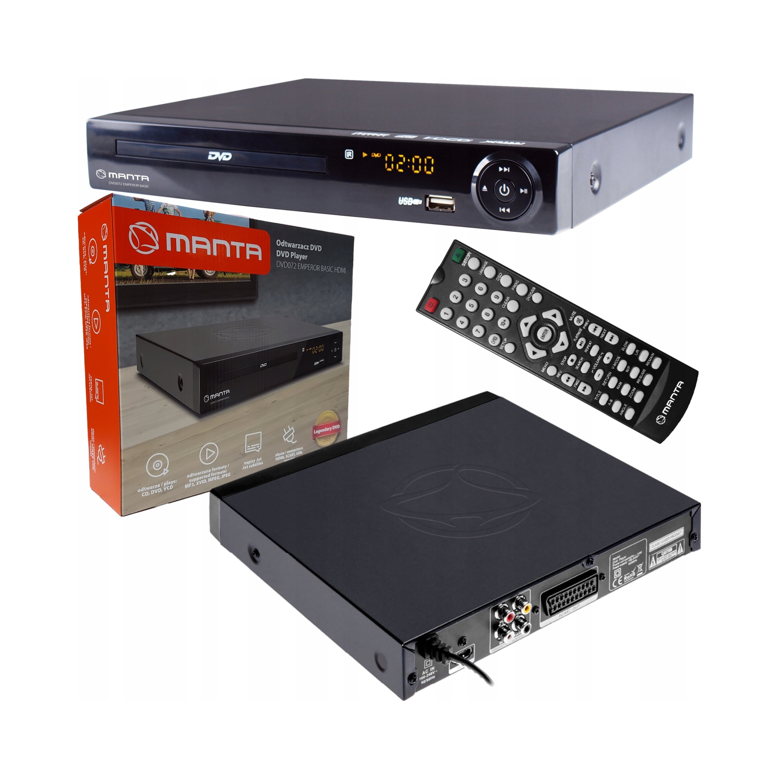 Odtwarzacz DVD Manta DVD072 Emperor Basic HDMI USB Euro pilot