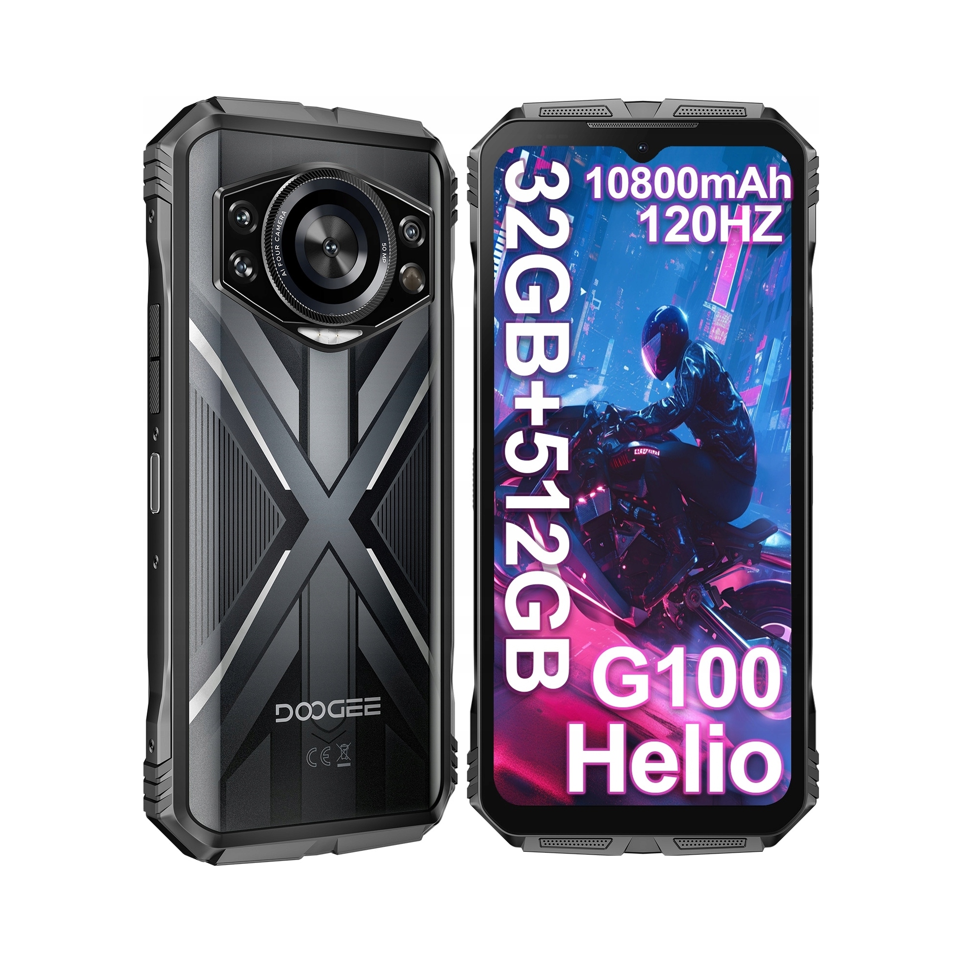 Smartfon Doogee S Cyber Pro 12 Gb Ram 512 Gb srebrny IP68