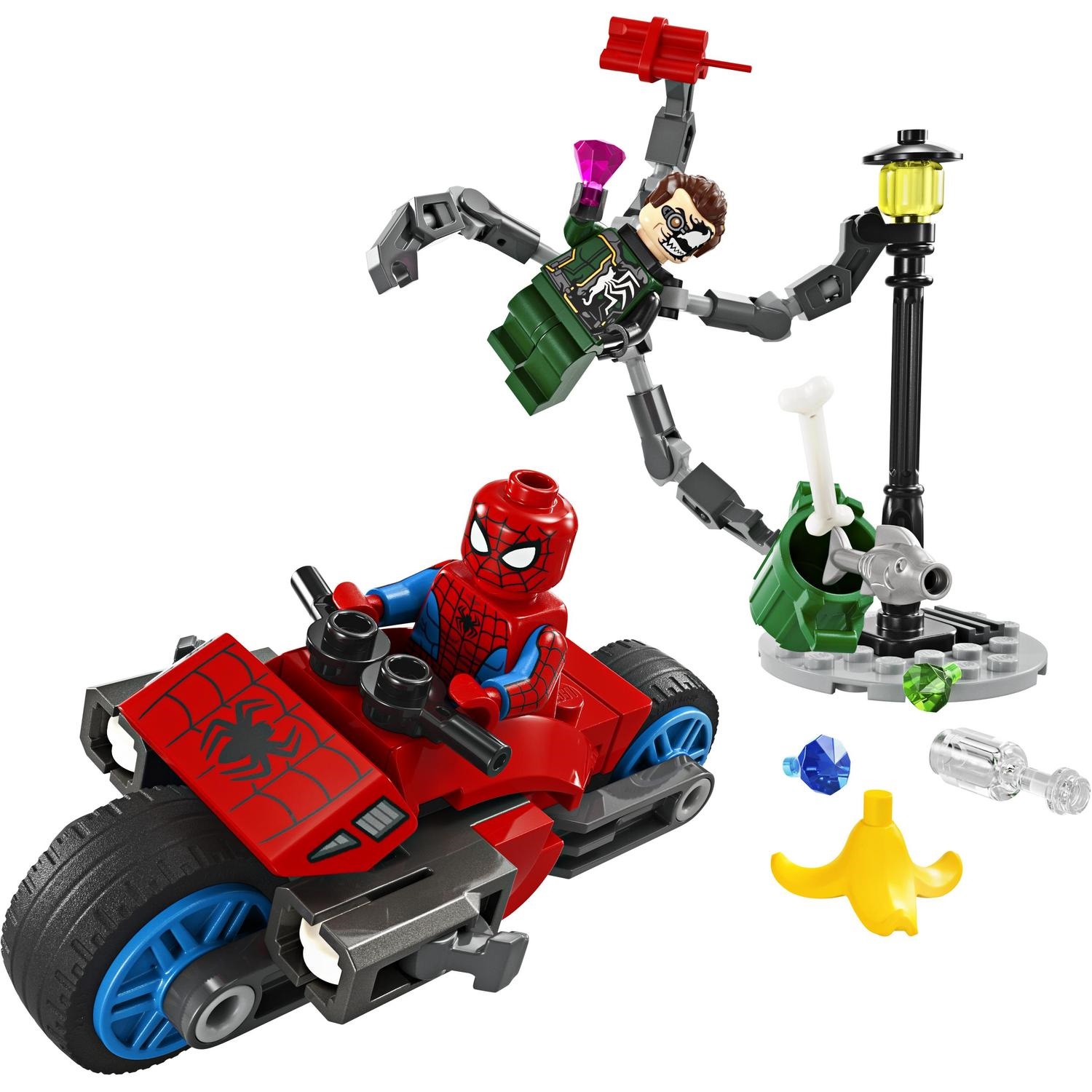 Lego Marvel Spiderman 76275 Pościg na motocyklu Dr Ock