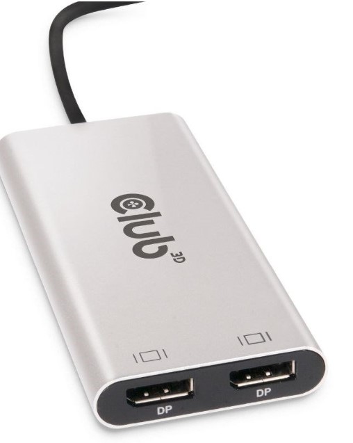 Club3D Video hub Thunderbolt 3 až 2x Dp Dual 4K60Hz Single 8K60Hz/4K120Hz