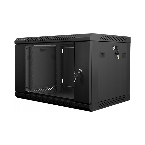 Nástenná racková Skriňa Lanberg 19" 6U 600x450 čierna