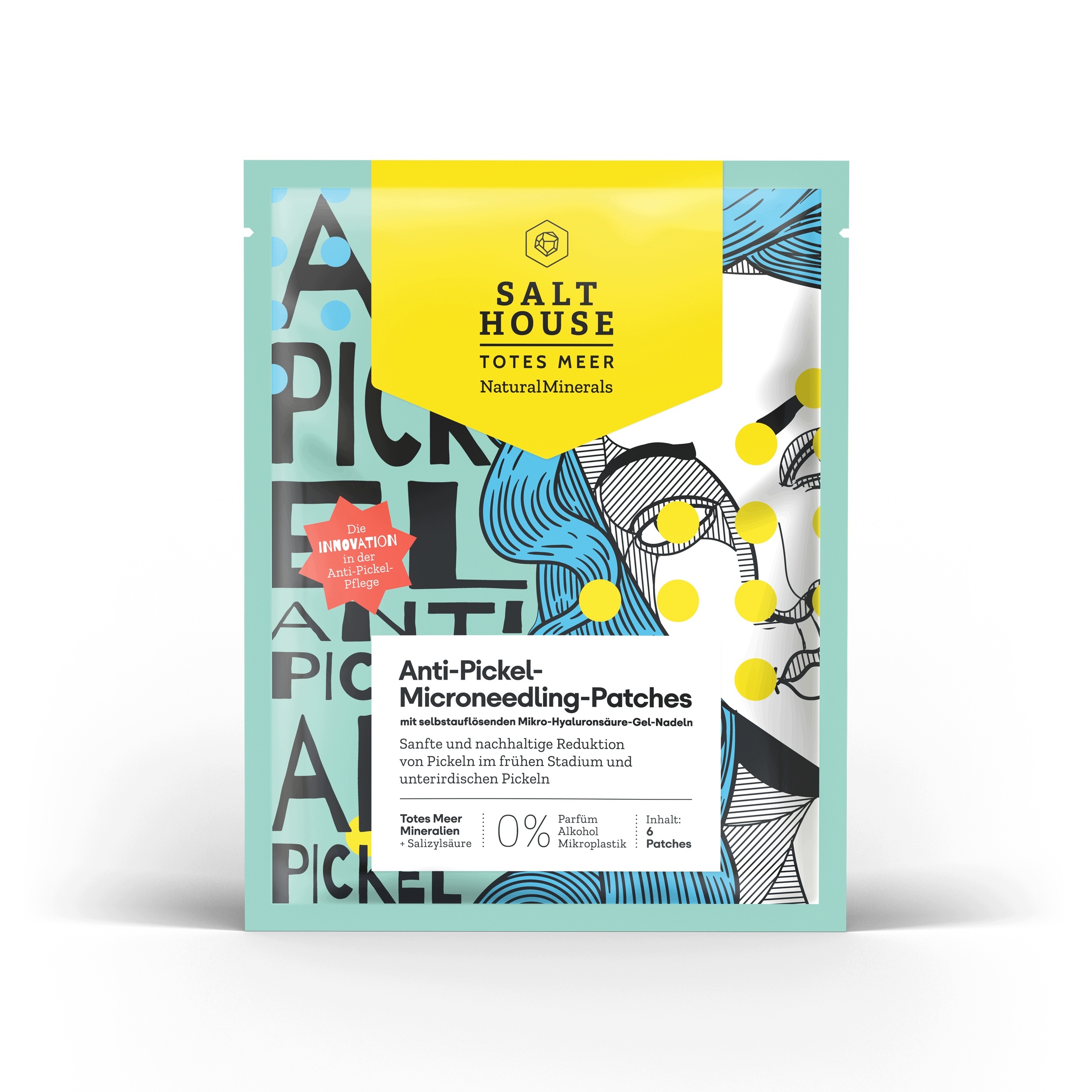 Salt House Natural Minerals Microneedling náplasti proti akné, 6 ks